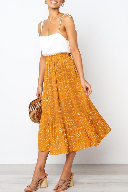 Love Forever Pleated Pocketed Midi Skirt