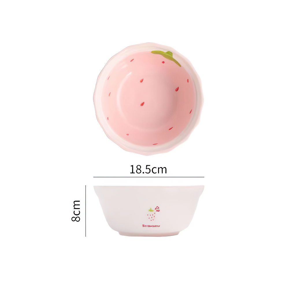 Refreshing Strawberry Ceramic Cartoon Bowl