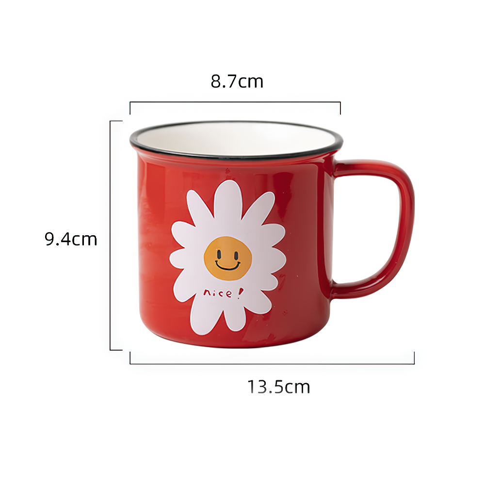 European Cartoon Sunflower Duck Ultra-hard china Mug 400 ml