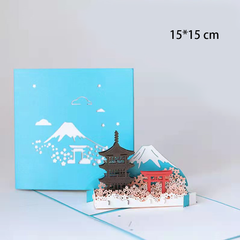 Mount Fuji 3D Pop-Up Festival Greeting Card