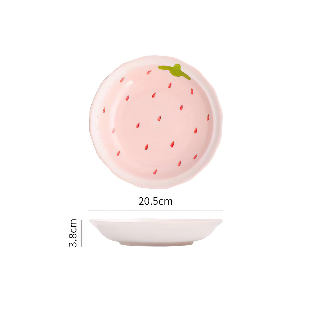 Refreshing Strawberry Ceramic Cartoon Plate