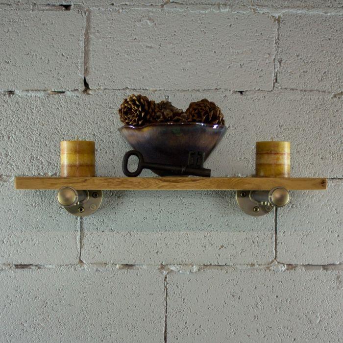 Industrial Vintage Wood Finish Wall Mounted Shelf