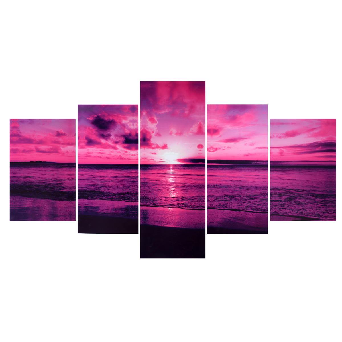 Purple Sea Sunset Modern Frameless HD Canvas Print Home Art Wall Picture Poster Wall Paintings