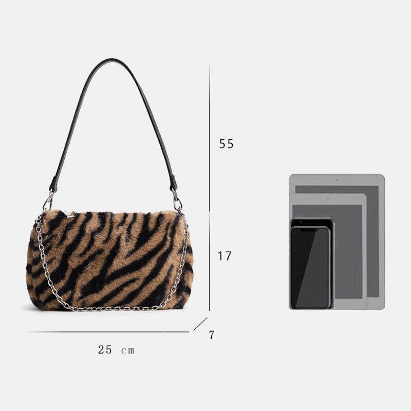 Las mujeres sintieron suave moda casual patrón de leopardo debajo del brazo Mini bolso de mano que combina con todo bolso de hombro 