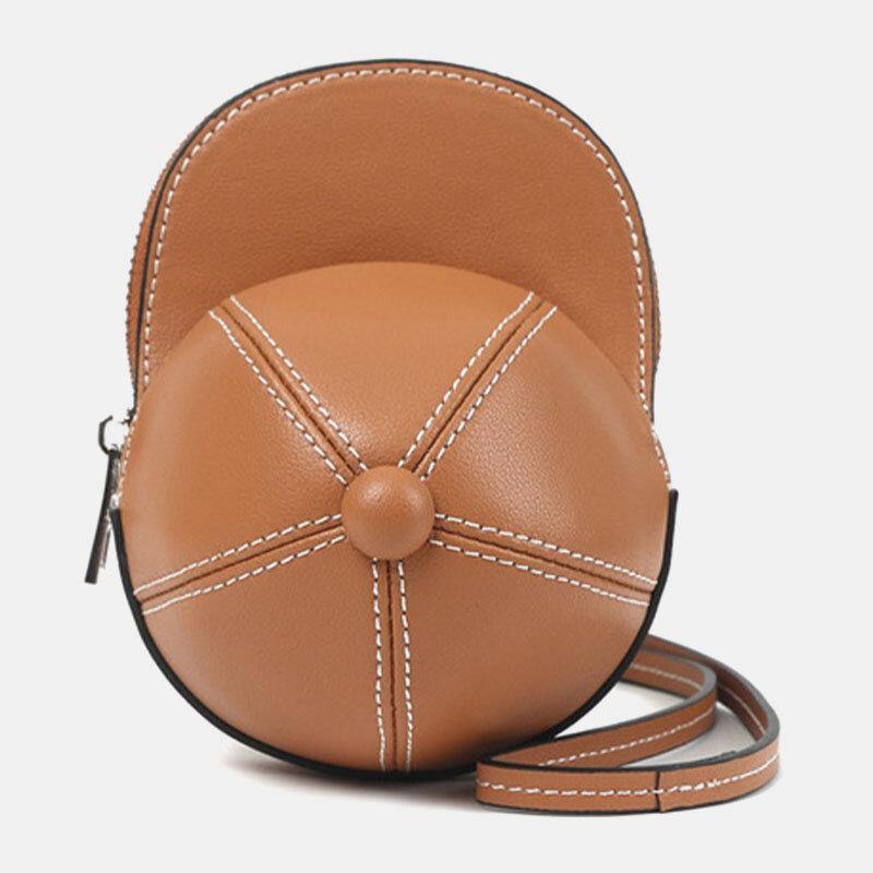 Bolso de hombro creativo Causl con forma de sombrero de béisbol de piel sintética para mujer 