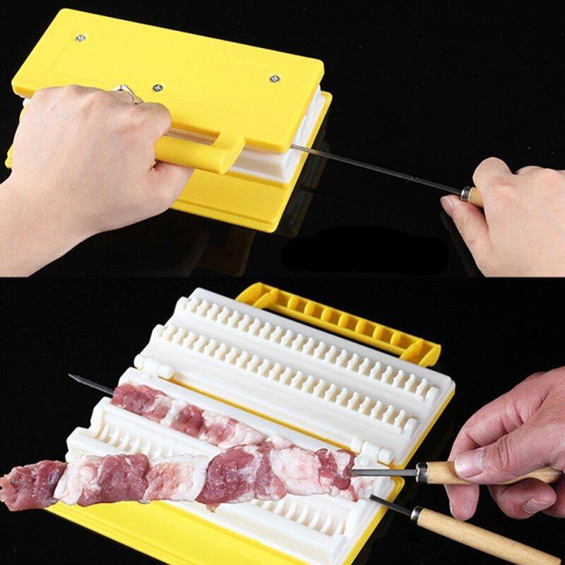 Portable Multi-functional Single/Double Row BBQ Meat Skewer Kitchen Meat String Device Barbecue String Tool