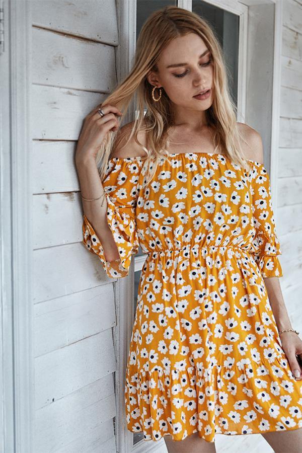 Dainty Daisy Off The Shoulder Dress