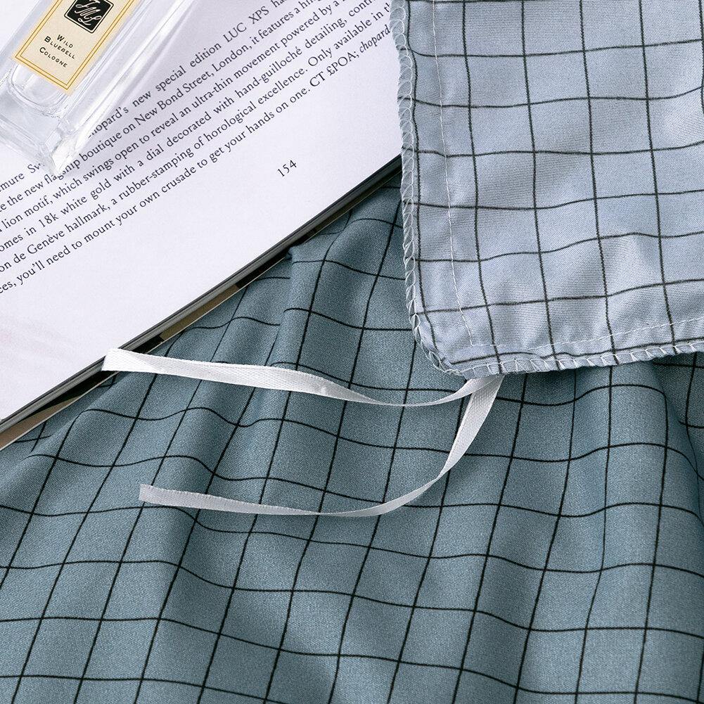 Plaid Pattern Bedding Set Comforter Bed Cover Pillowcase Adults Bed Duvet Set