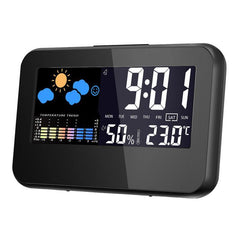 DC-002 Digitale Wetterstation, Thermometer, Hygrometer, Wecker, intelligente Sound-Kontrolluhr 