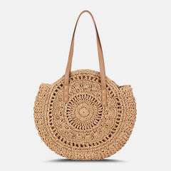 Bolso de paja con rayas simples para mujer, bolso de mano, bolso de playa Retro 