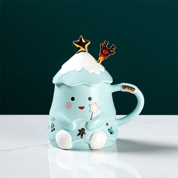 Cute Christmas Tree Shaped Ceramic Mug