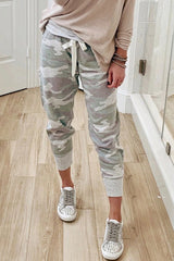 Camouflage Printed Drawstring Waist Pants