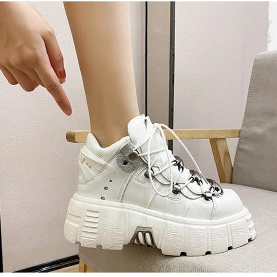 Zapatos deportivos con plataforma estilo punk para mujer