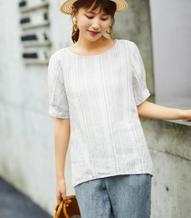 Casual T-Shirts Summer Women Cotton Tops WG961707