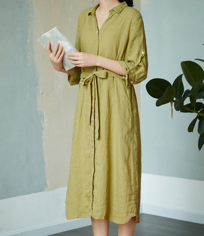 SimpleLinenLife™️Casual Summer Linen Women Buttons Dresses SJ97215