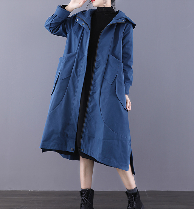 Autumn A-line Long Women Casual Hooded Parka Plus Size Coat Jacket JT200945