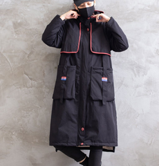 Black Autumn Padded Fleece Women Casual  Coat Loose Hooded Plus Size Short Coat Jacket