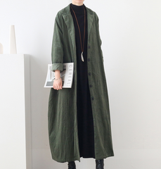 Cotton Winter Autumn Women Casual Coat Loose Long Trench Coat Jacket