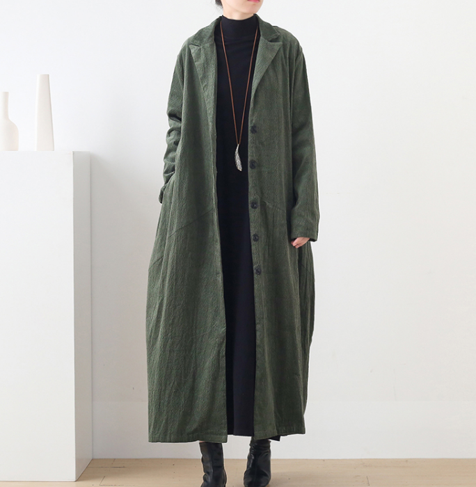 Cotton Winter Autumn Women Casual Coat Loose Long Trench Coat Jacket