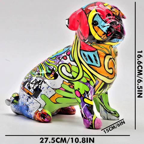 ArtZ® Mops nordische bemalte Statue