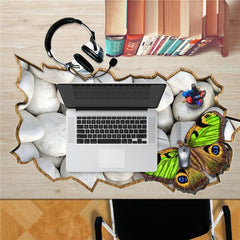 Stone Butterfly PAG STICKER 3D Desk Sticker Wall Decals Home Wall Desk Table Decor Gift