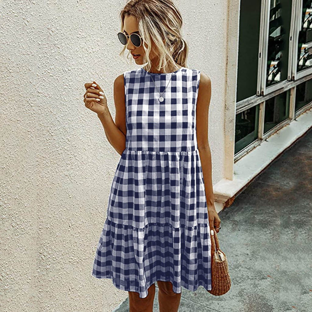 Plaid loose women's dress