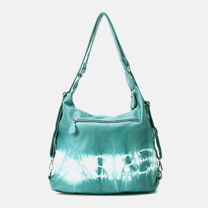 Frauen Tie Dye Multi-Carry wasserdichte große Kapazität Umhängetasche Schultertasche Handtasche Rucksack 