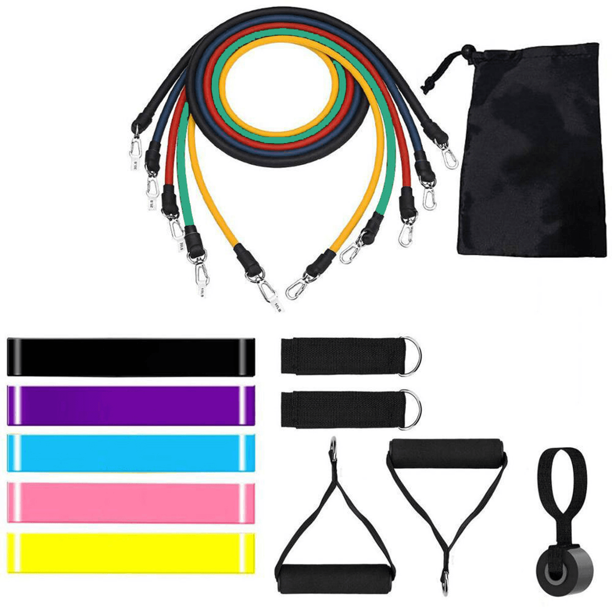 11/12/14/17 Pcs Resistance Bands Set Yoga Pilates Abs Exercise Fitness Tube Workout Bands