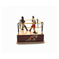 Klassisches Vintage-Uhrwerk zum Aufziehen, Boxring, Boxer, für Kinder, Blechspielzeug mit Schlüssel