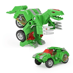 Electric Transformed Dinosaur Chariot Car Diecast Model Toy with LED Lights for Kids Gift