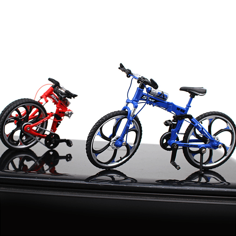 1:10 Mini bicicleta modelo que se puede abrir plegable bicicleta de montaña curva carreras aleación modelo Juguetes