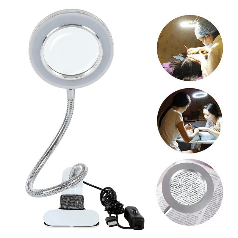 LED Tattoo Lamp Beauty Mirrors Lamp Magnifying Glass Cold Light Clip Lamp