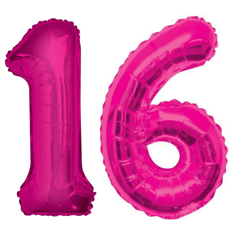 Large Birthday Party Number 16 Foil Balloon Helium Air Decoration