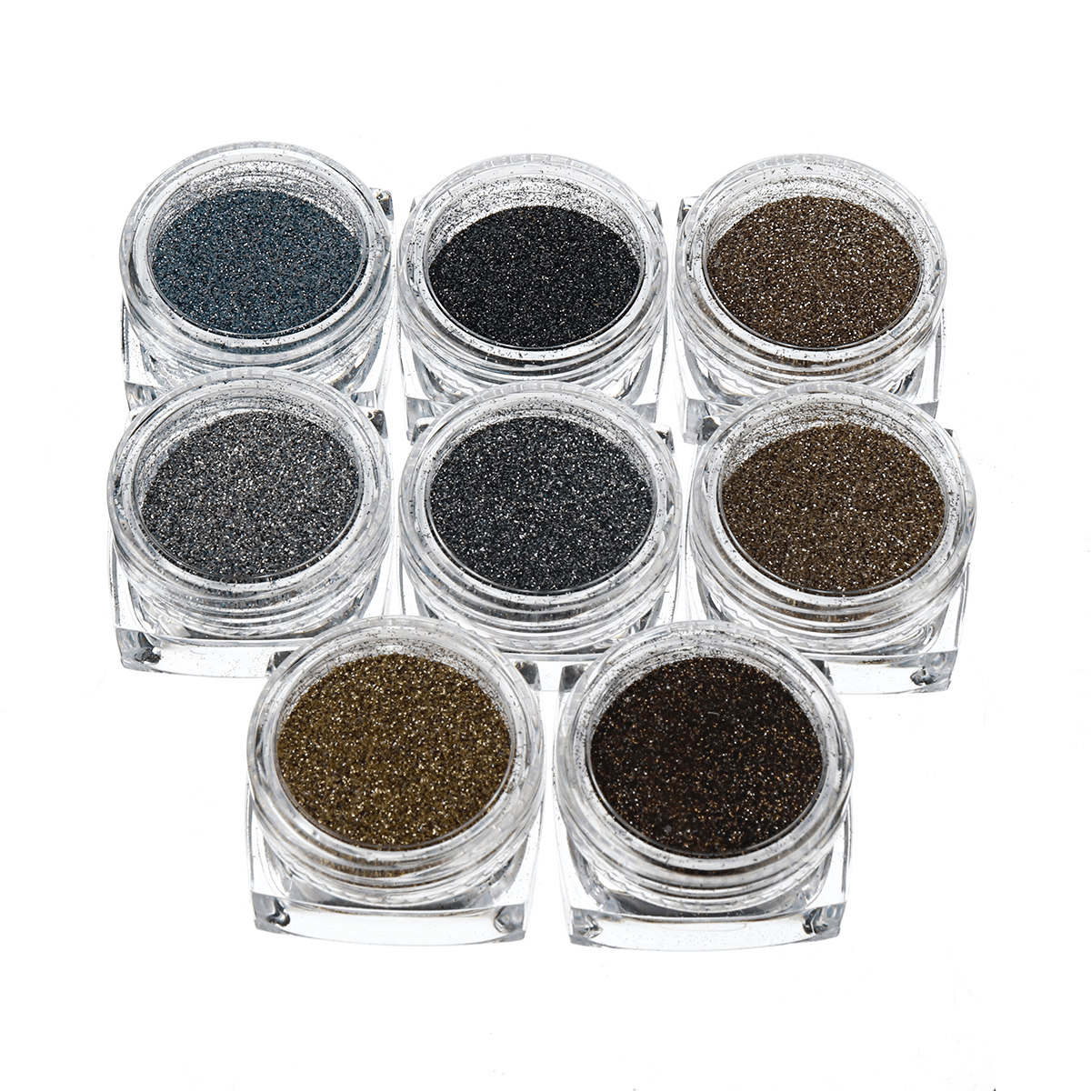 8 Colors Set Grandma Gray Series Nail Aurora Mirror Nail Glitter