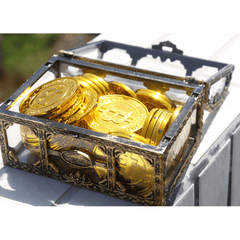 Pirate Transparent Treasure Box Simulation Crystal Jewel Box Plastic Box Pirate Scene Decoration Props Transparent Storage Box