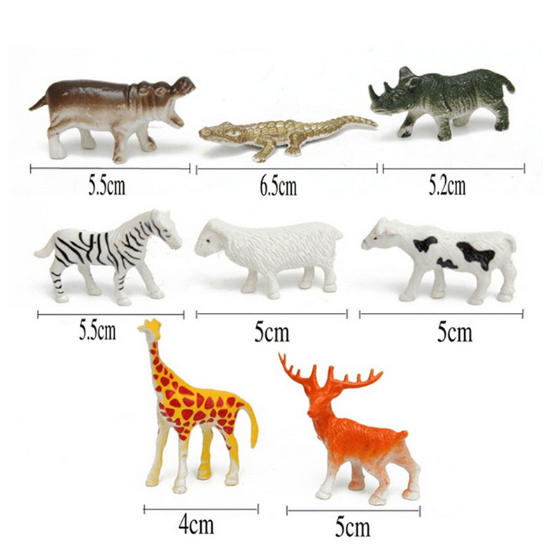 68PCS Kunststoff Bauernhof Hof Wilde Tiere Zaun Baum Modell Kinder Spielzeug Figuren Spielen Neue