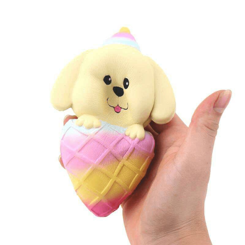 Vlampo Squishy Dog Puppy Ice Cream 16Cm Jumbo Licensed Slow Rising with Packaging Collection Gift Soft Toy