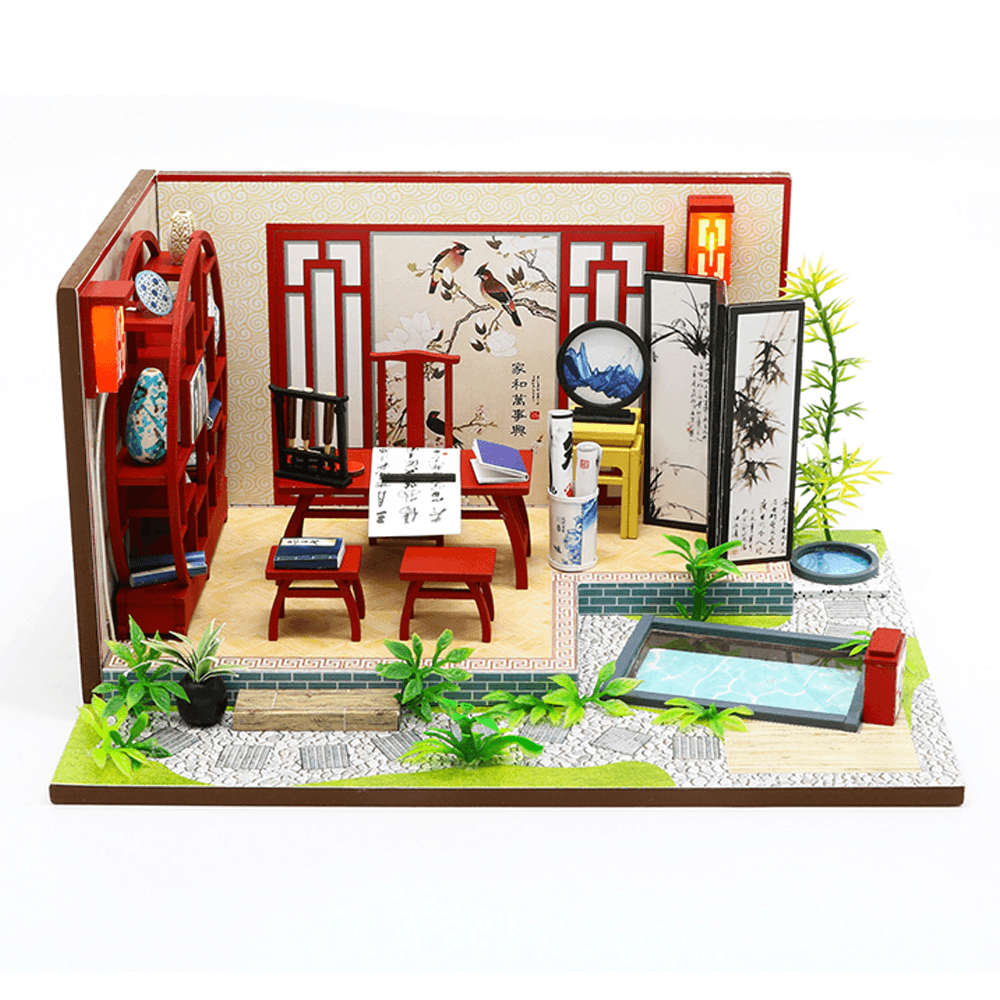 Hongda S921 DIY Cabin Ink Bamboon in Breezing Hand-Assembled Doll House Model Toy