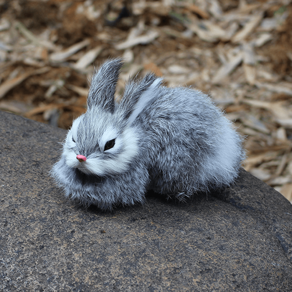 15Cm Mini Realistic Cute White Plush Rabbits Fur Lifelike Animal Furry Easter Bunny Stuffed Plush Toy