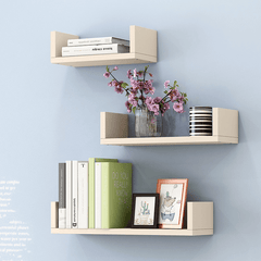 3-In-1 Modern Simple Wall Mounted Bookshelf Creative Nail-Free File Books Racks Wall Display Shelf for Office Home Bedroom Living Room Decorations