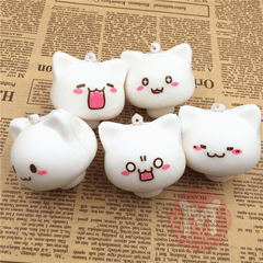 Squishy Toys Mushroom Cat Kawaii Cartoon Cute Face Decor Bag Cell Phone Straps