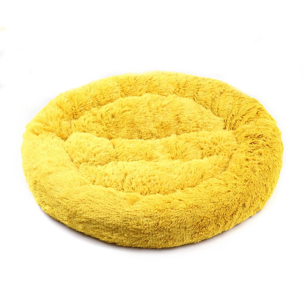 55CM Luxury Shag Warm Fluffy Pet Dog Puppy round Fur Donut Cushion Mat Pet Bed