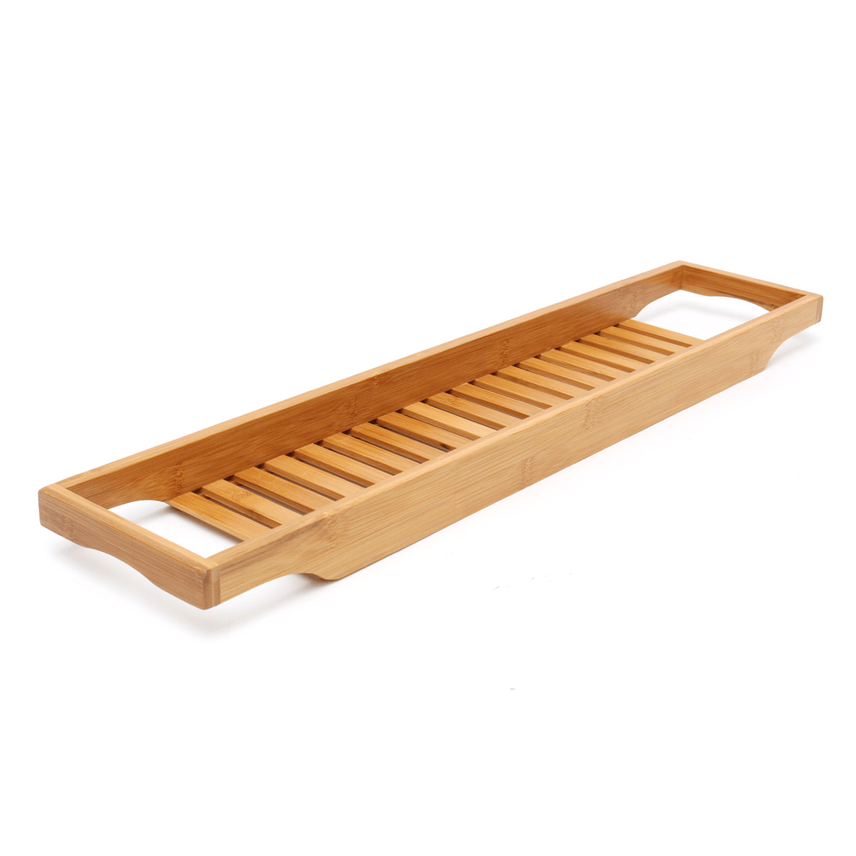 Bathroom Bamboo Bath Shelf Caddy Wine Holder Tub Tray over Bathtub Rack Support Storage