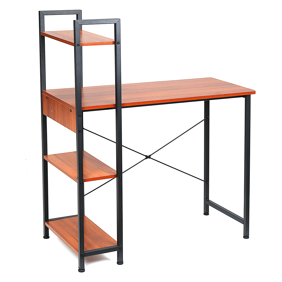 Escritorio para ordenador portátil, escritorio para escribir, mesa de estudio, estantería, estación de trabajo de escritorio con estantes de almacenamiento, muebles de oficina para el hogar