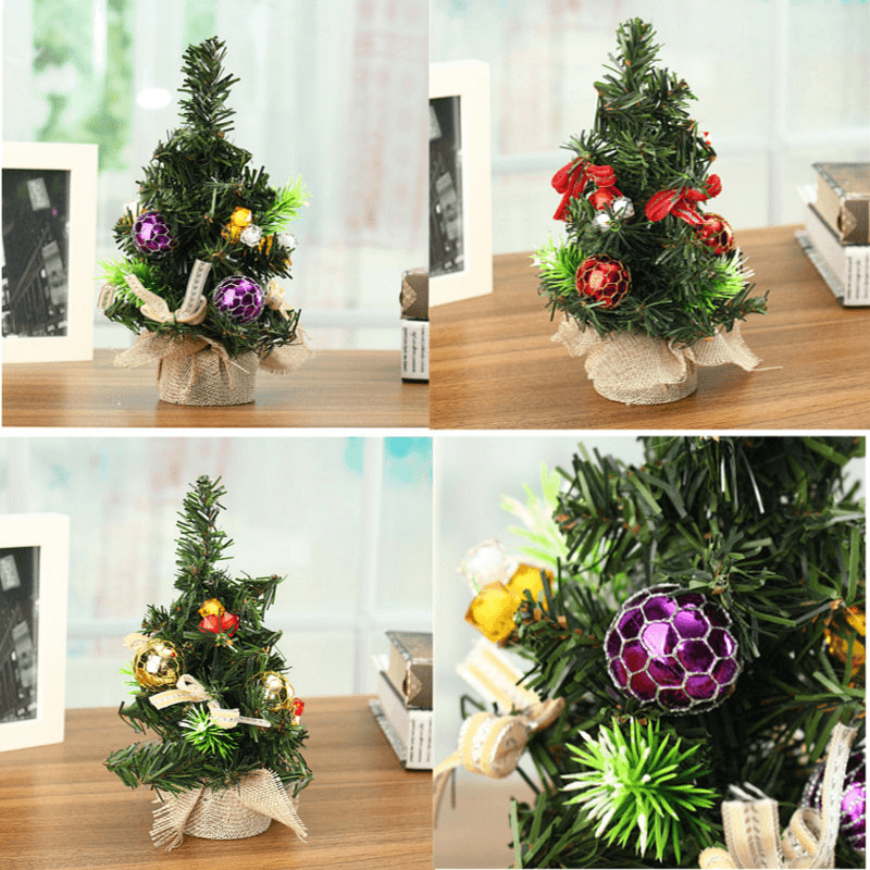 Christmas Home Party Decorations Supplies Mini Christmas Tree with Ornaments Toys