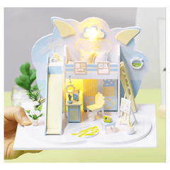 Iie Create P004 DIY Wooden Doll House Handmade Model Assembled Doll House with Furniture Toys