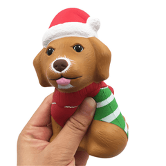 Squishyfun Christmas Puppy Squishy 13*8.5*6.5CM Licensed Slow Rising with Packaging Collection Gift