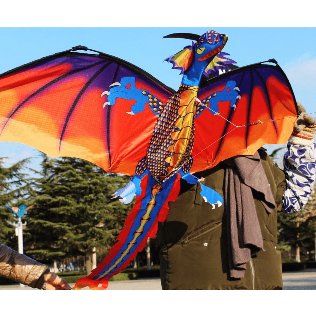 55 Inches Cute Classical Dragon Kite 140Cm X 120Cm Single Line Kite with Tail