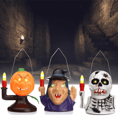 Halloween Party Home Decoration Supplies Portable Luminous Ghost Lamp Toys for Kids Children Gift