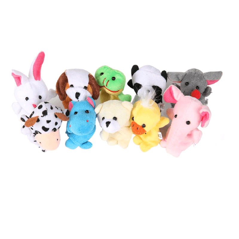 Farm Zoo Animal Finger Puppets Stuffed Plush Toys Bedtime Story Fairy Tale Fable Boys Girls Party To